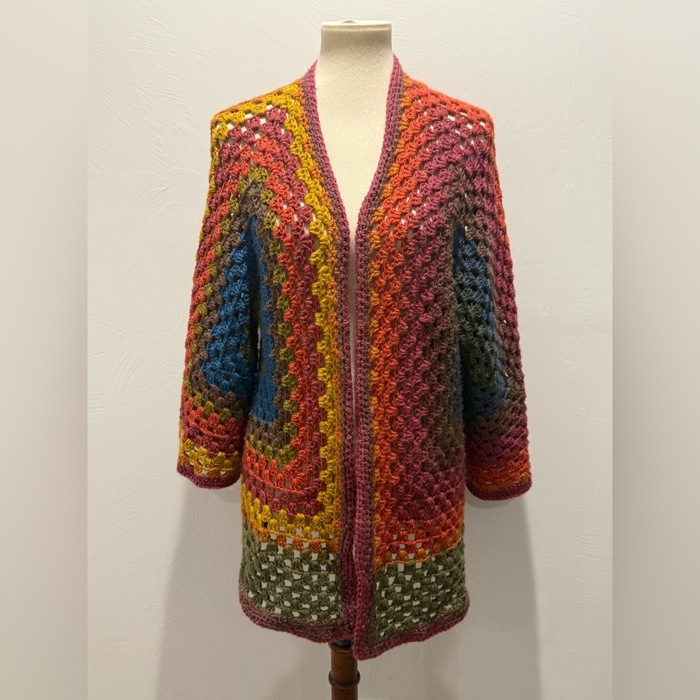 Vibrant Multicolor Open-Front Cardigan - Picture 1 of 2